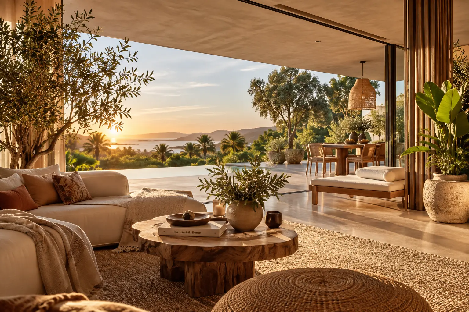 A sunlit Mediterranean terrace opening onto the sea