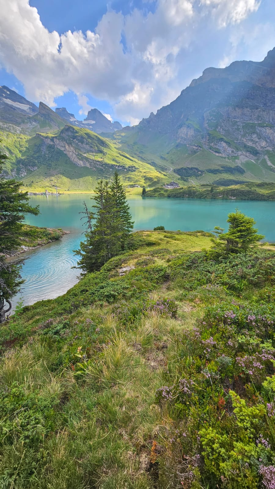 Mountain landscape and alpine lake in Engelberg, Switzerland